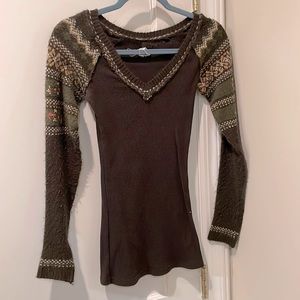 We The Free Vintage Free People V Neck Sweater